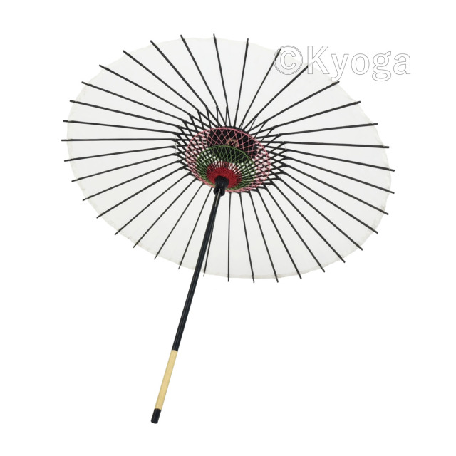絹傘　1尺4寸　無地　白　継柄