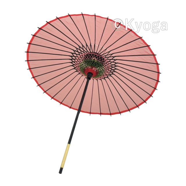 絹傘　1尺4寸　無地　赤　継柄