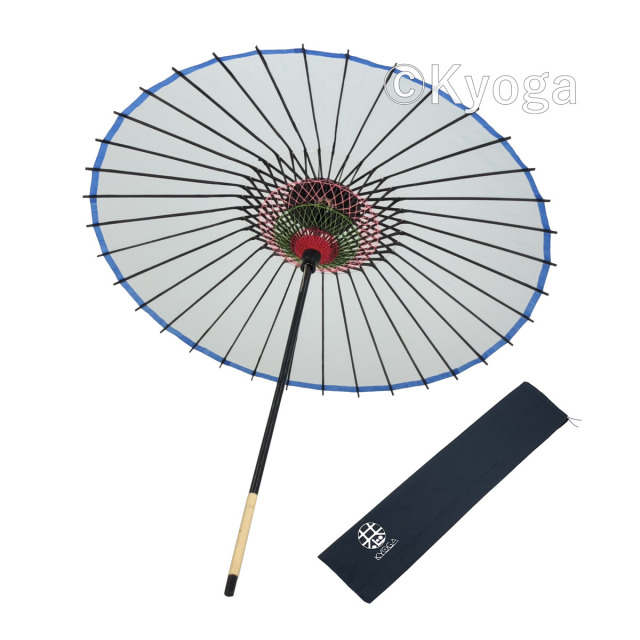 絹傘　1尺4寸　無地　水色　継柄