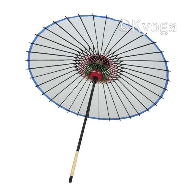 絹傘　1尺4寸　無地　水色　継柄