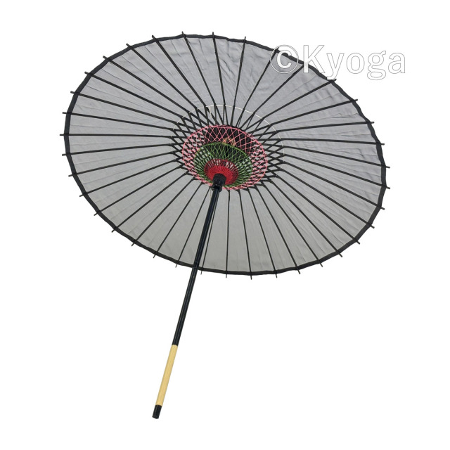 絹傘　1尺4寸　無地　黒　継柄