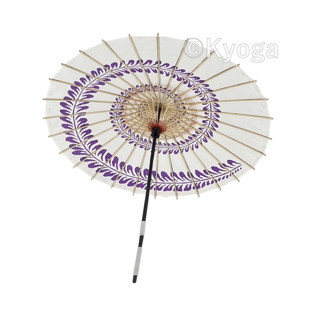 和傘・野点傘専門店 恭雅】 唐傘 − 唐傘(直径約81cm) 藤渦 白地紫