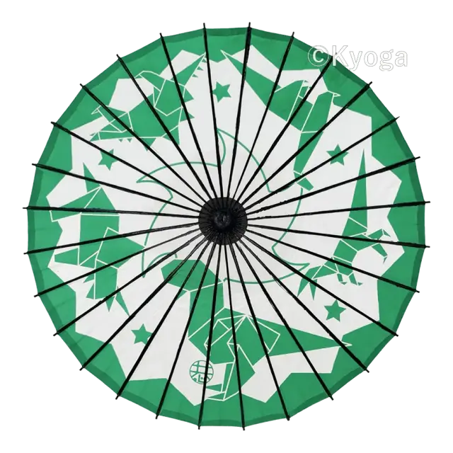 唐傘(直径約81cm) おりがみ恐竜 緑