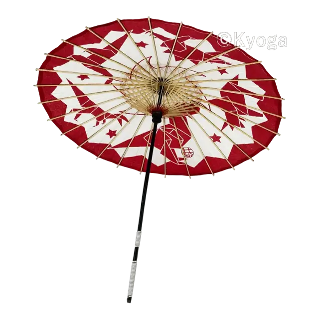 唐傘(直径約81cm)　おりがみ恐竜　朱色