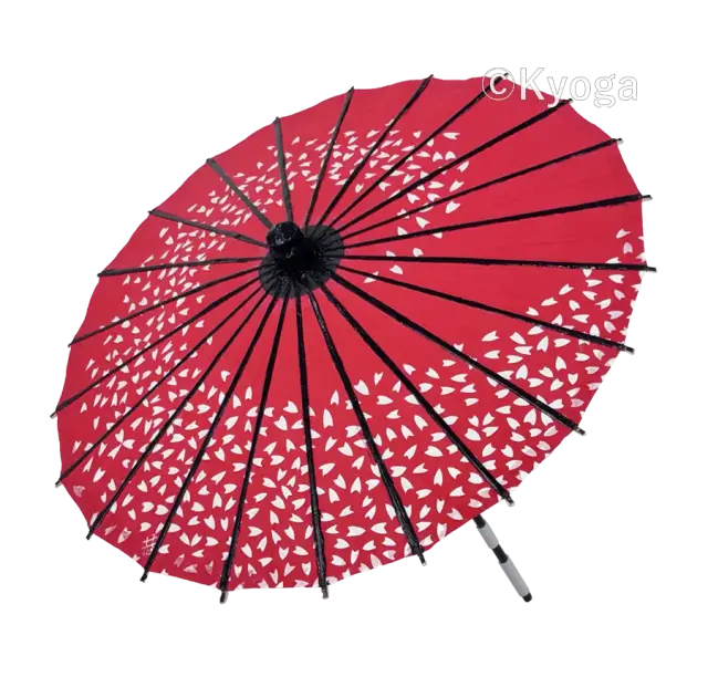 唐傘 こども用 桜渦 朱色