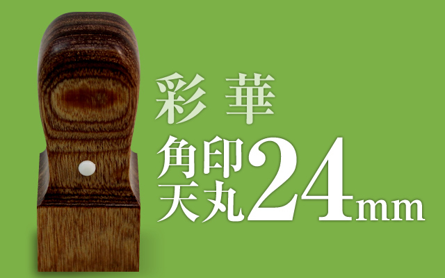 彩華 法人用角印24mm□標準的なサイズ 手彫り仕上げ・13書体から