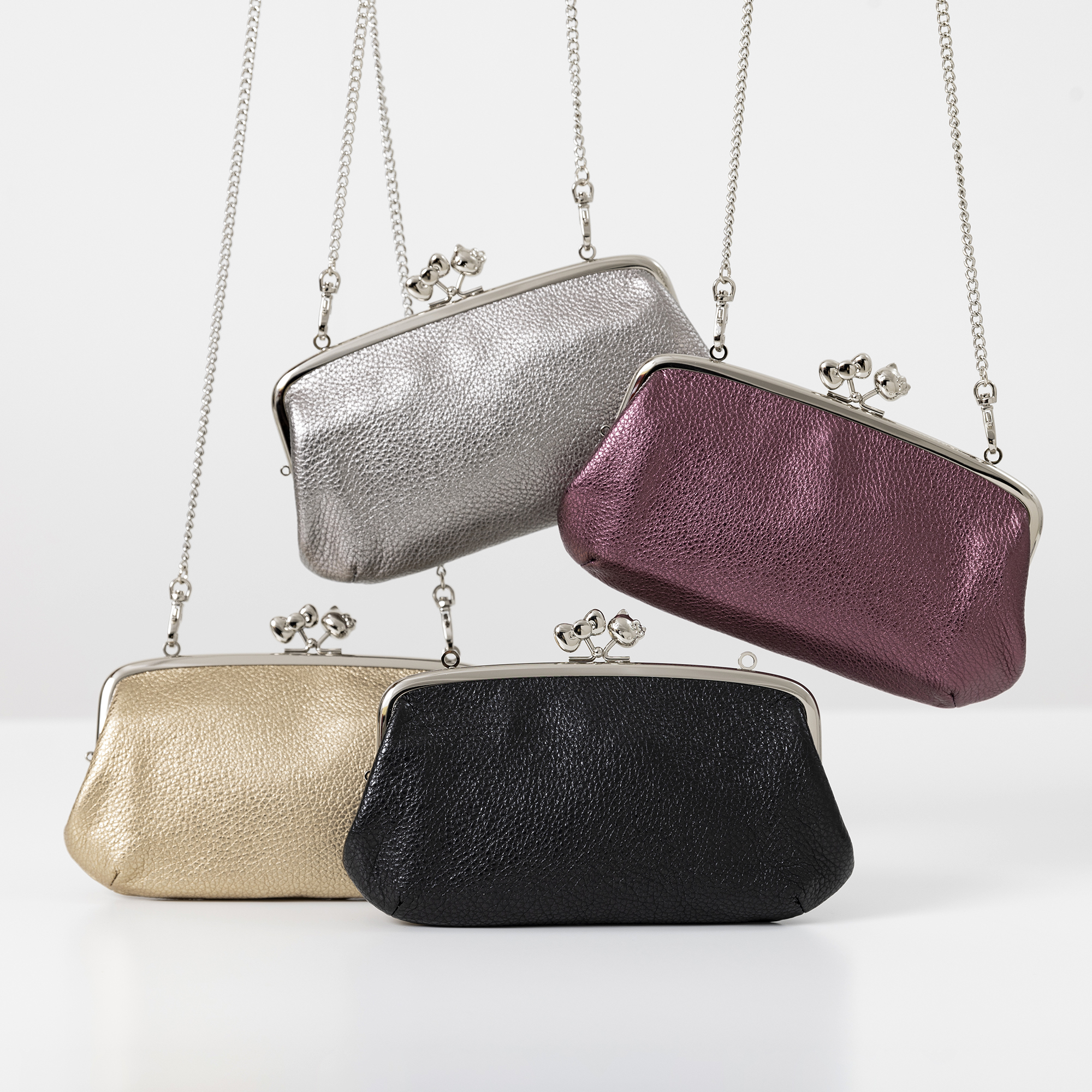 6.0親子がま口 バッグチェーン付 集合1