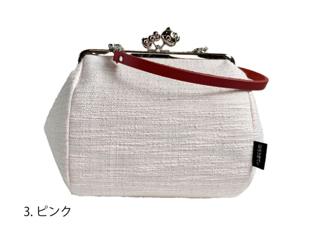 金ラメハローキティコロリン型がま口バッグ 革紐