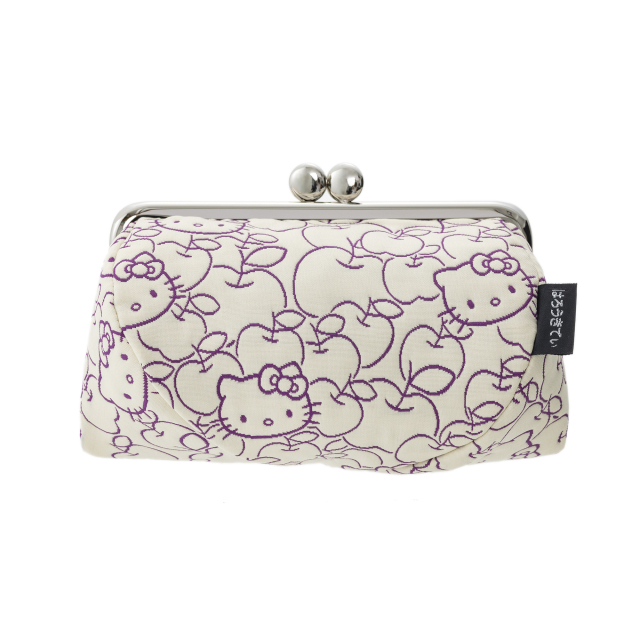 KT ふくれ ころりんがま口ポーチ 紫