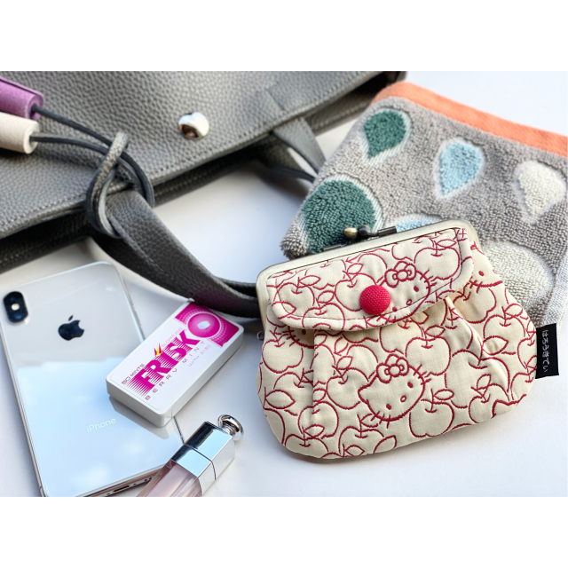 メール便可】京都・はろきてぃ工房/ハローキティ/ふくれ織/親子がま口