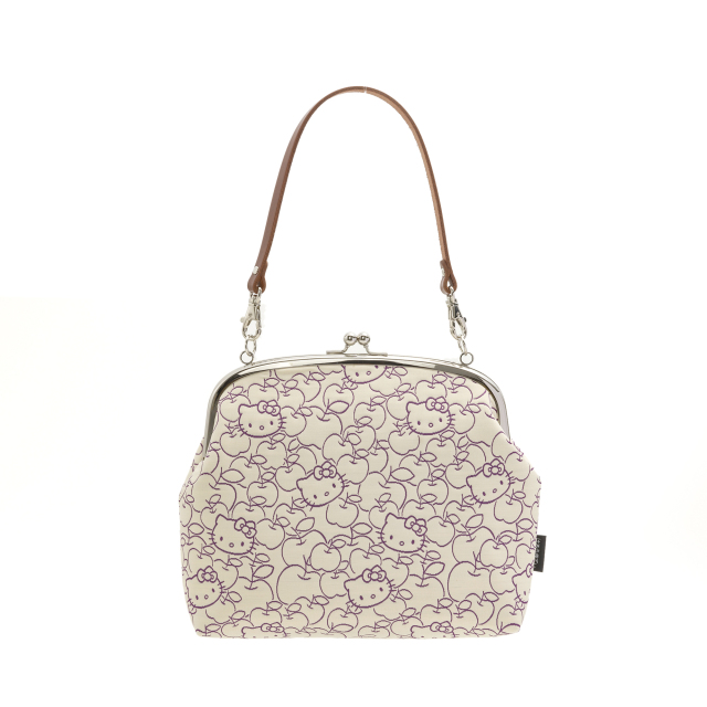 KT ふくれ 6.8がま口バッグ 紫