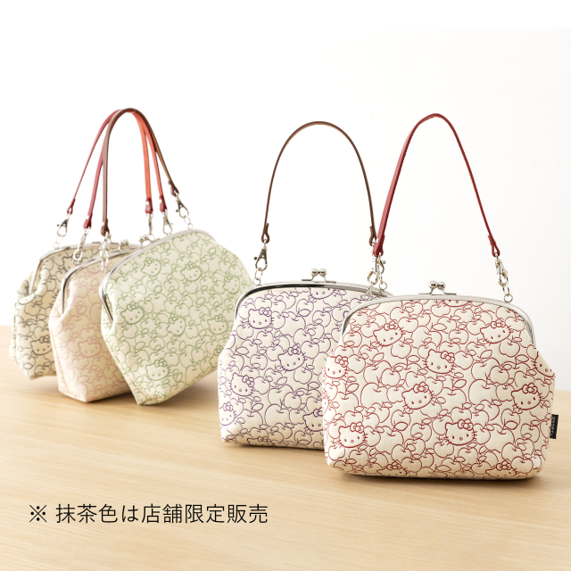 KT ふくれ 6.8がま口バッグ 集合2 抹茶色店舗限定