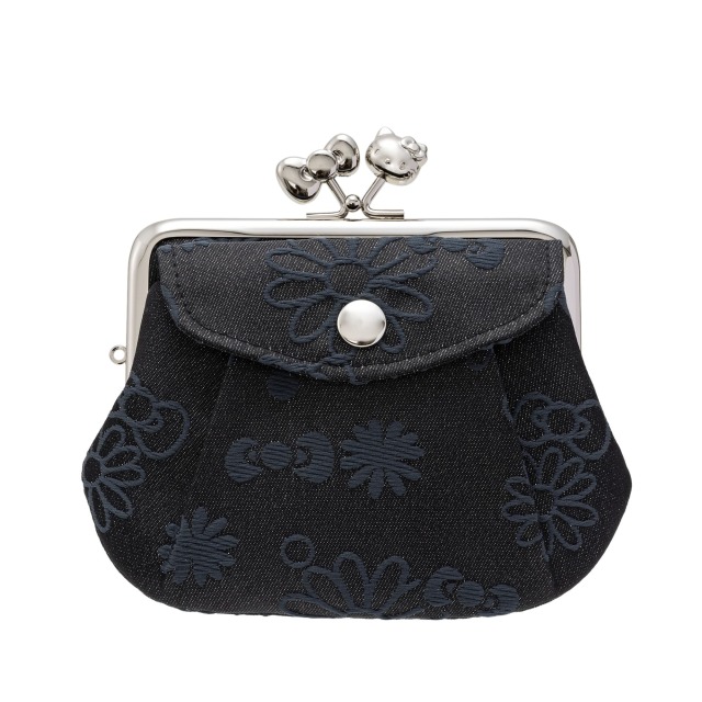 KT ジャガードラメ 3.8親子がま口ポケット付 黒