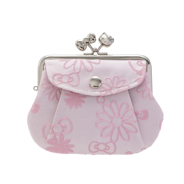 KT ジャガードラメ 3.8親子がま口ポケット付 ピンク