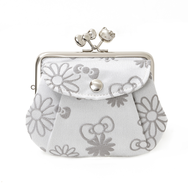 KT ジャガードラメ 3.8親子がま口ポケット付 シルバー