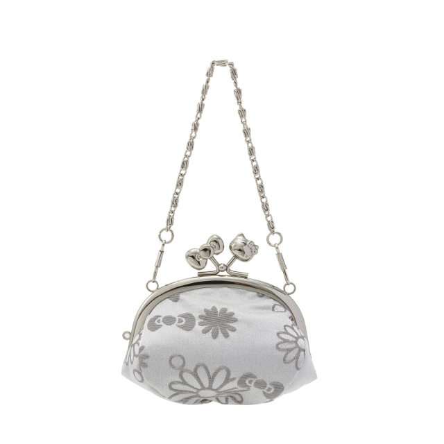 KT ジャガードラメ 3.3ボストン型チェーン付 シルバー