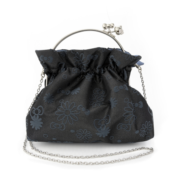 KT ジャガードラメ ハンドルバッグ小 黒