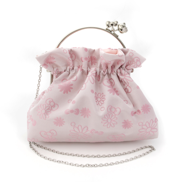 KT ジャガードラメ ハンドルバッグ小 ピンク