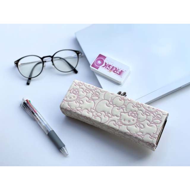 京都・はろきてぃ工房/ハローキティ/ふくれ織/ボックスメガネケース