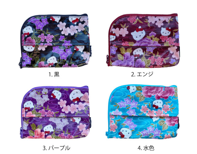 キティ　ビニールポーチキーホルダー　ぬいぐるみ巾着　がま口　和風　水玉　レトロ 8286b3c549632af7506f9a4cdfd212