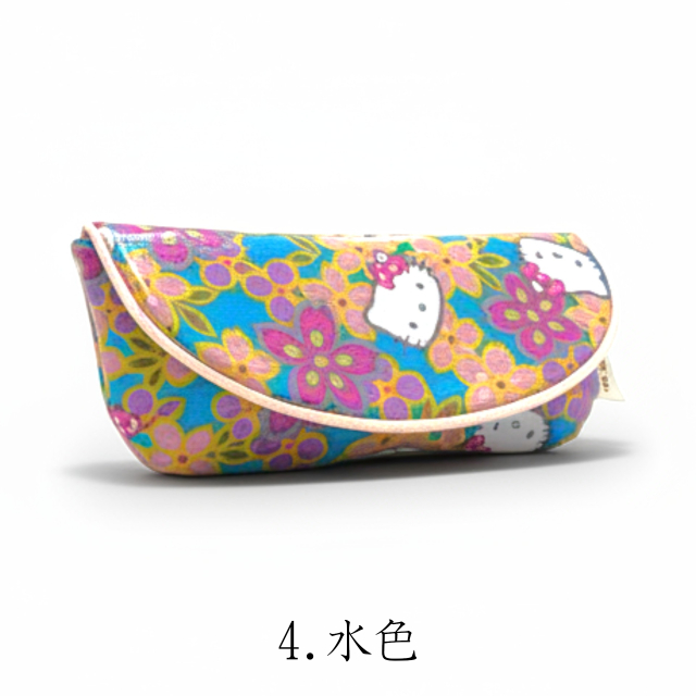 ハローキティ/和風キティ/Hello Kitty/桜(ラミネート加工)/メガネケース/6配色 水色