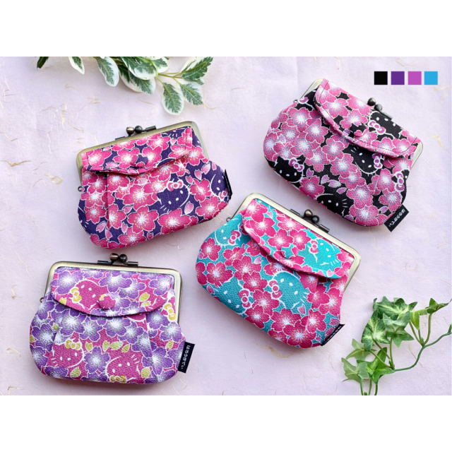 メール便可】ちりめん ハローキティ親子がま口財布 京都・はろうきてぃ工房