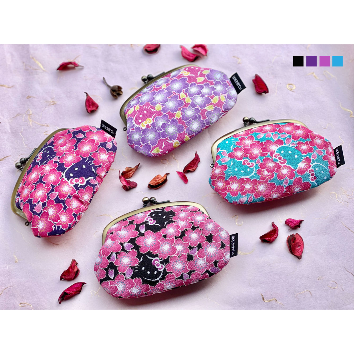 ちりめん ハローキティ親子がま口財布 集合1