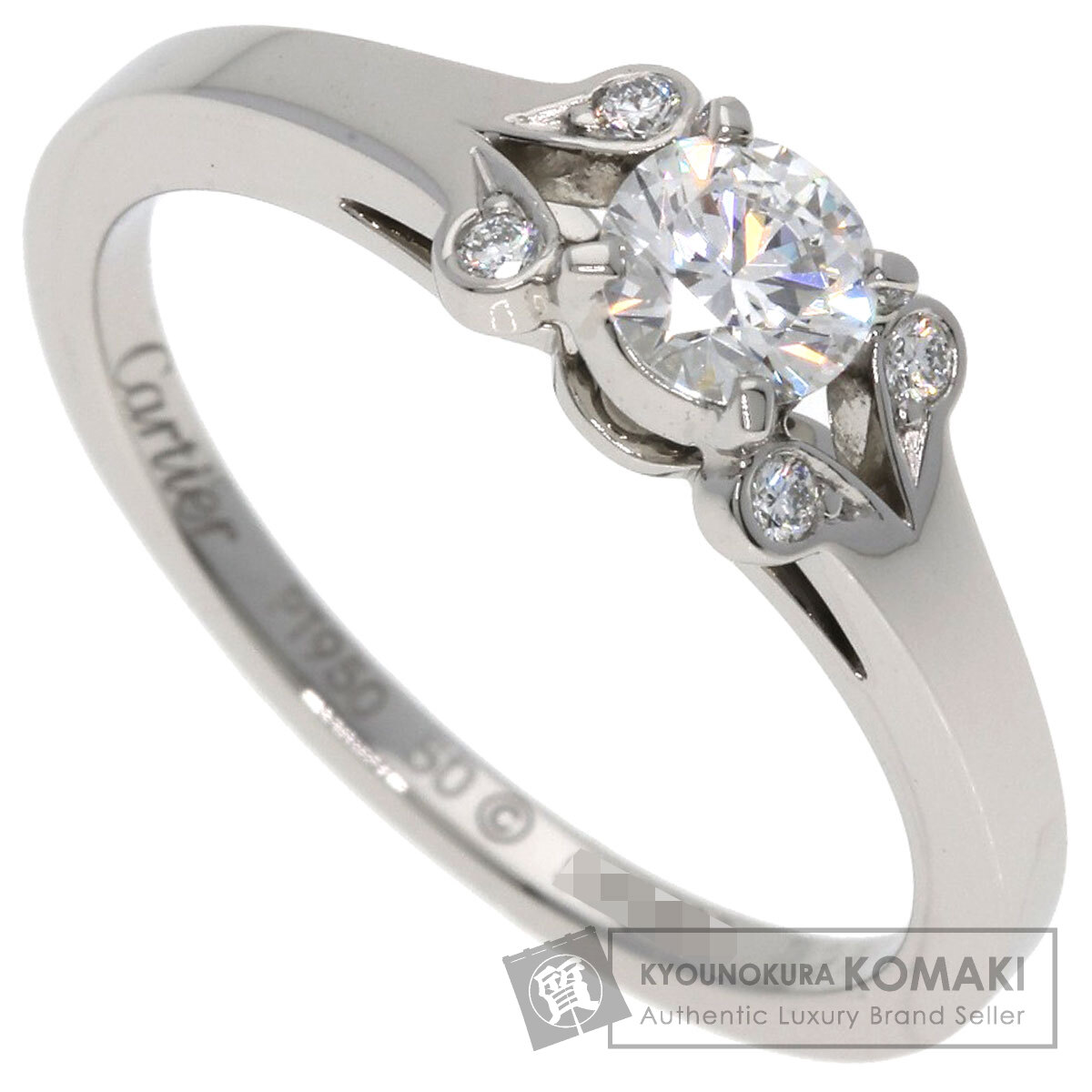 カルティエ リング・指輪 バレリーナ ソリテール ブリリアントカット ダイヤモンド #50 E-VS1-EX