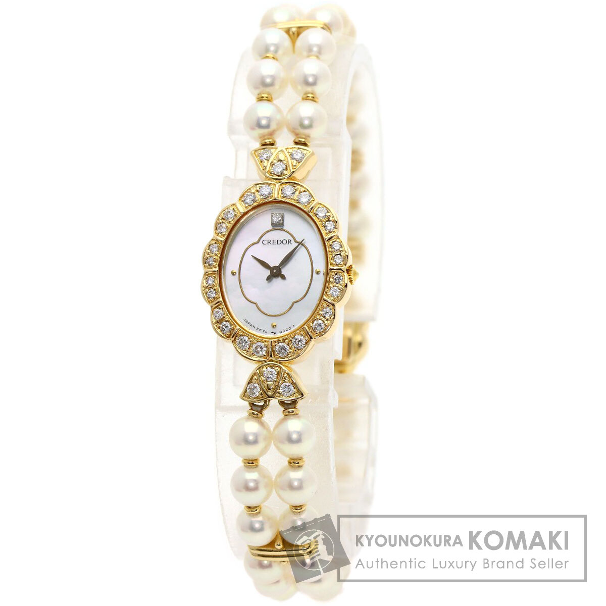 セイコー 腕時計 パール 真珠 ダイヤモンドベゼル