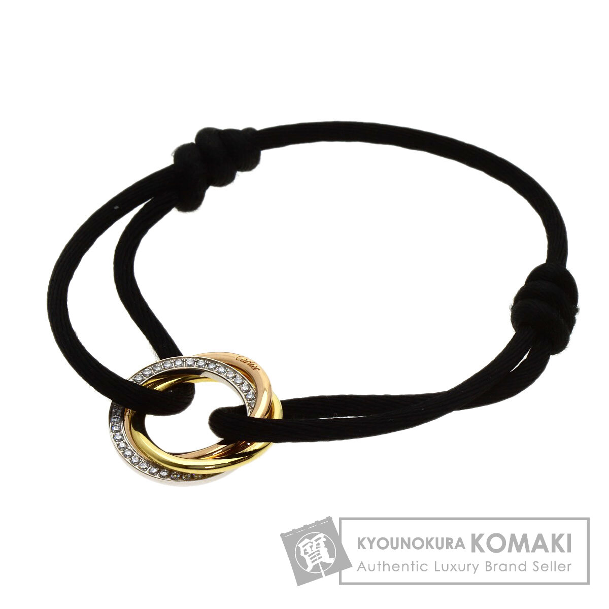 CARTIER カルティエ トリニティ ダイヤモンド 黒コード ブレスレット