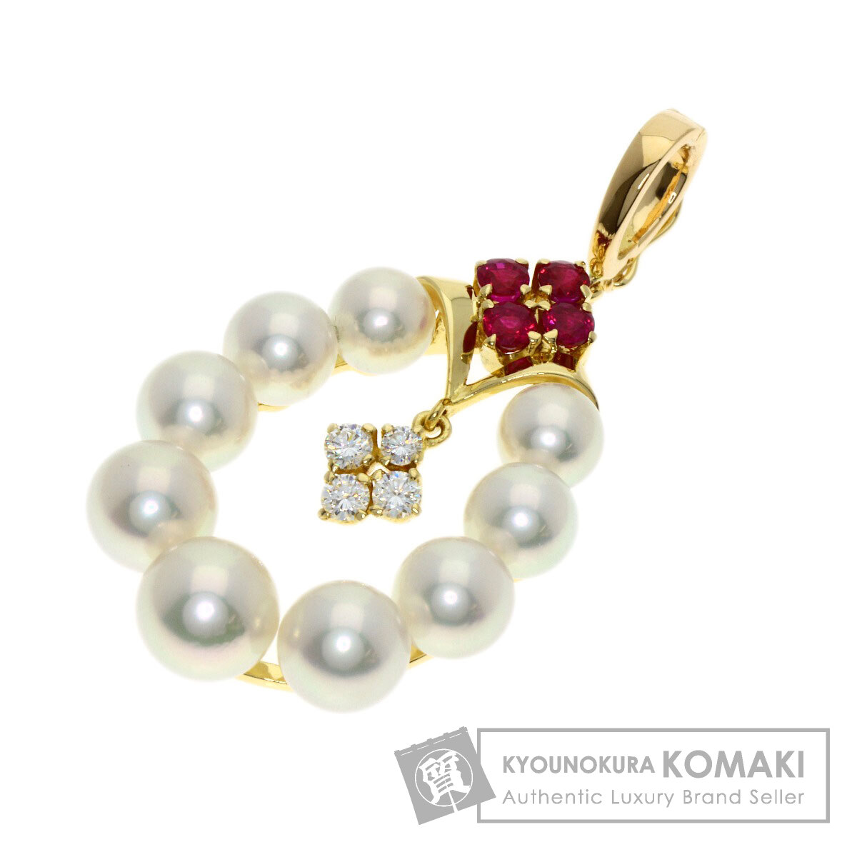 ミキモト ペンダントトップ パール 真珠 ダイヤモンド ルビー