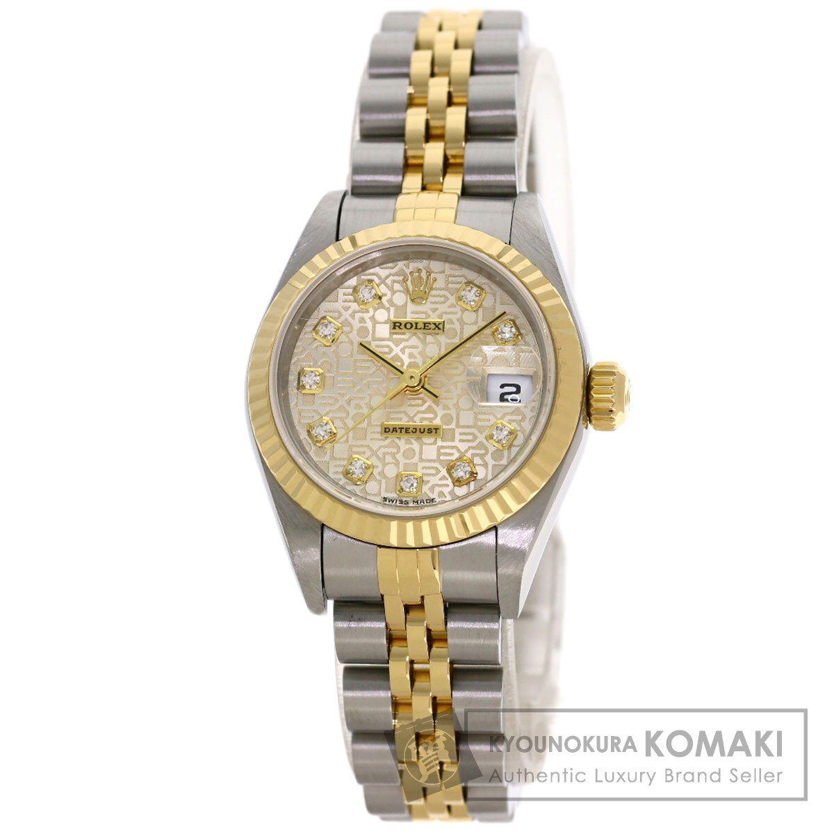 ロレックス Rolex 腕時計 デイトジャスト 79173G P番 2000年製 10ポイント ダイヤインデックス シルバー コンピューター文字盤 彫コン K18YG SS 自動巻き 【箱・保付き】 【中古】 ROLEX ロレックス 79173G デイトジャスト 10P ダイヤモンド 腕時計