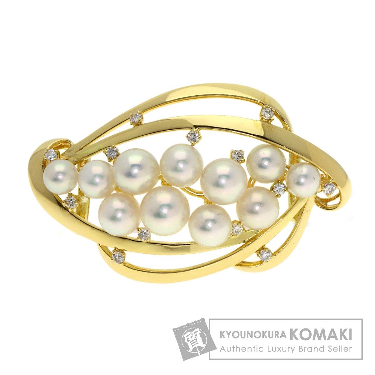 ミキモト 帯留め パール 真珠 ダイヤモンド