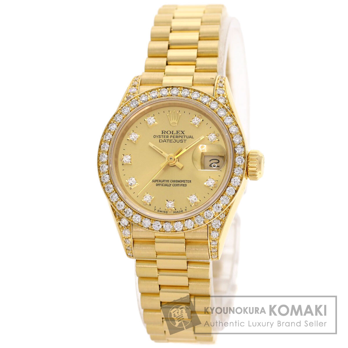 ロレックス 腕時計 デイトジャスト ベゼル ダイヤモンド