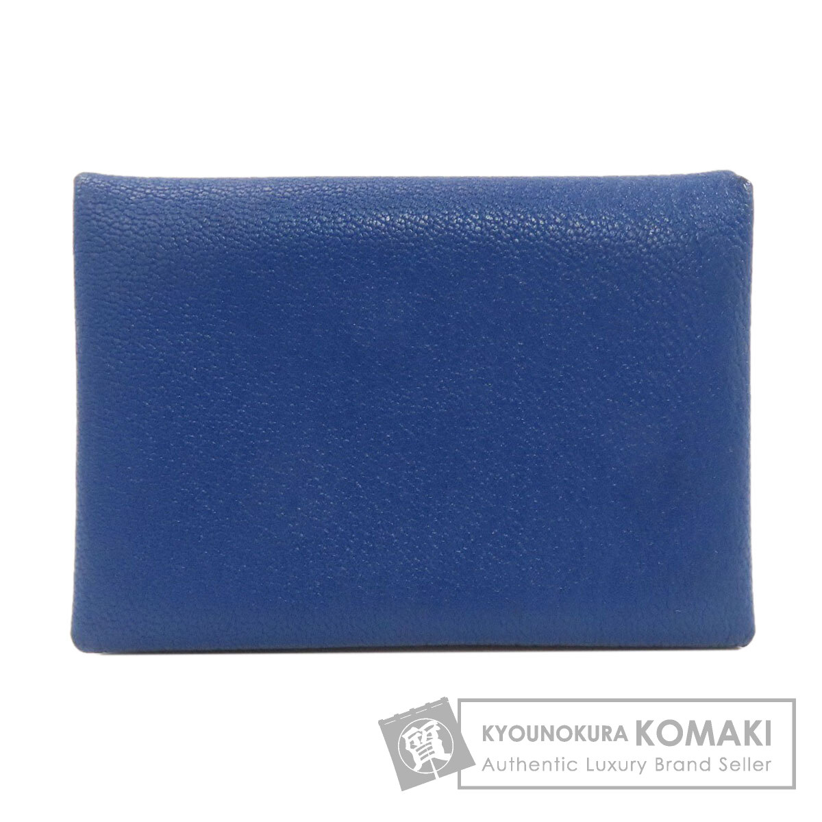 HERMES エルメス カルヴィデュオ ブルーフランス シルバー金具 カード