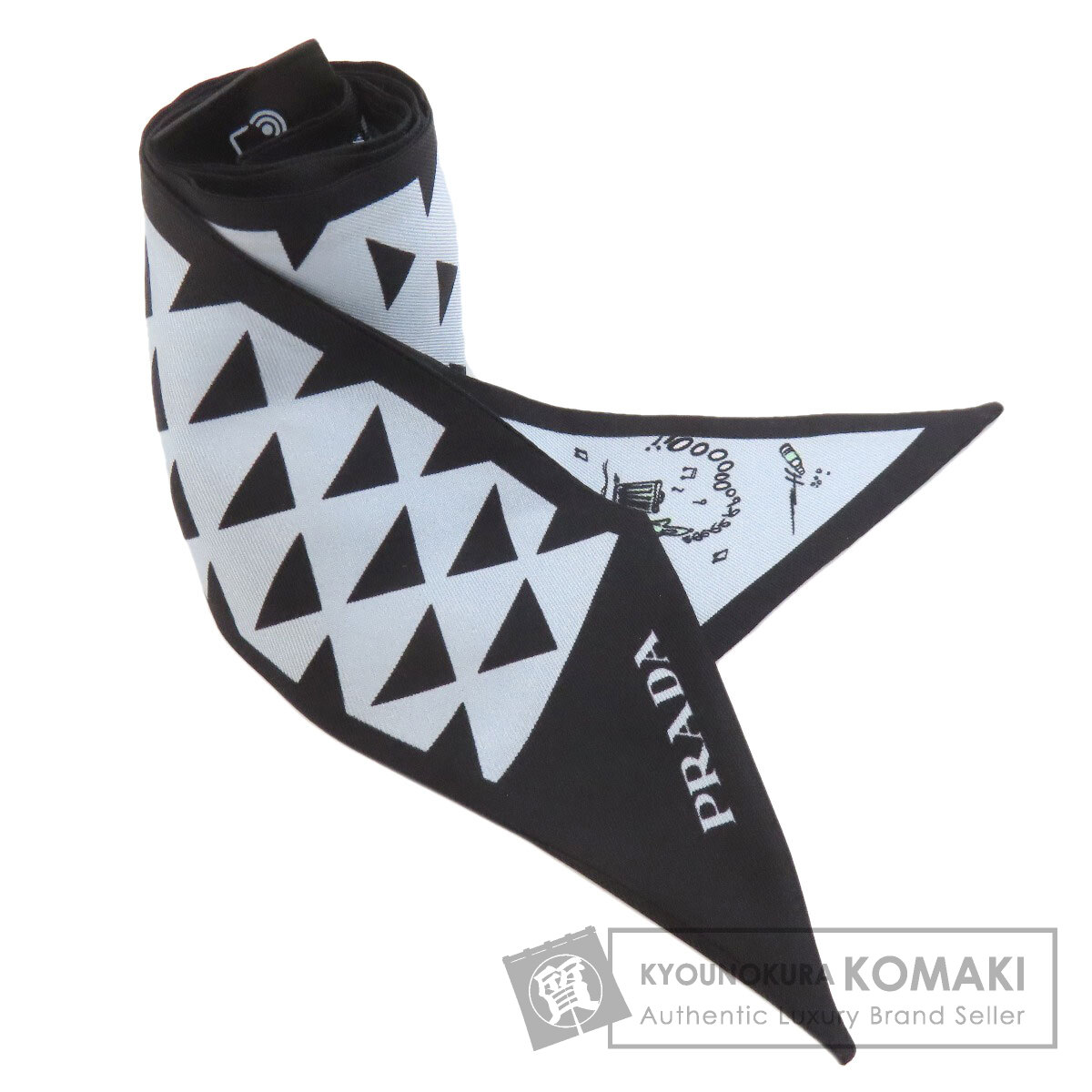 PRADA プラダ プリントシルクツイル スキニースカーフ スカーフ シルク