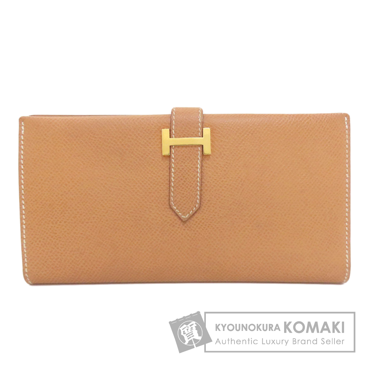 HERMES エルメス ベアンクラシック ナチュラル ゴールド金具 長財布