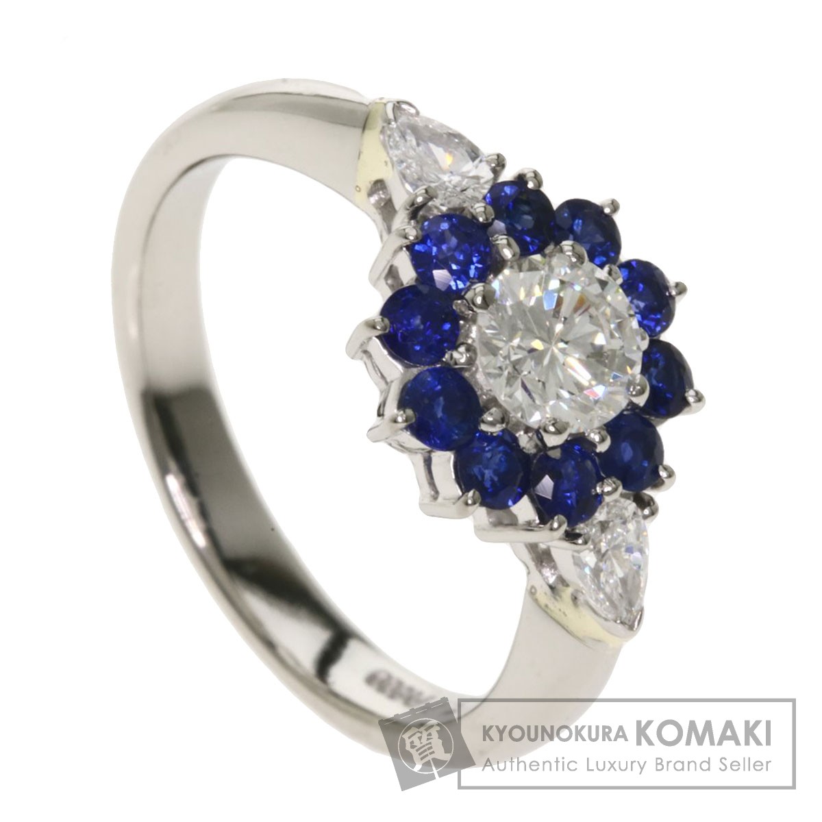 GARRARD ガラード フラワーモチーフ ダイヤモンド サファイア リング  