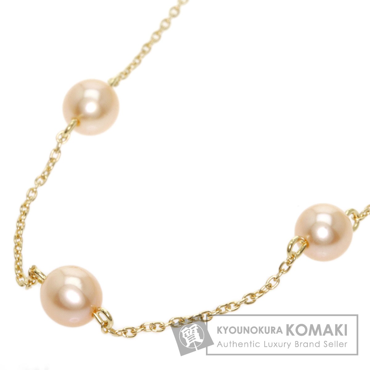 タサキK18ネックレス　ゴールド　パール10P シンプル　ステーションネックレス タサキK18ネックレス ゴールド パール10P シンプル ステーション