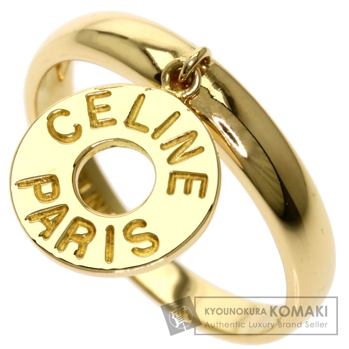 CELINE セリーヌ ロゴチャーム リング・指輪 K18イエローゴールド ...