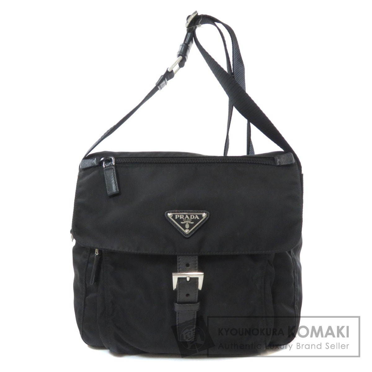 PRADA プラダ ロゴプレート ショルダーバッグ ナイロン素材