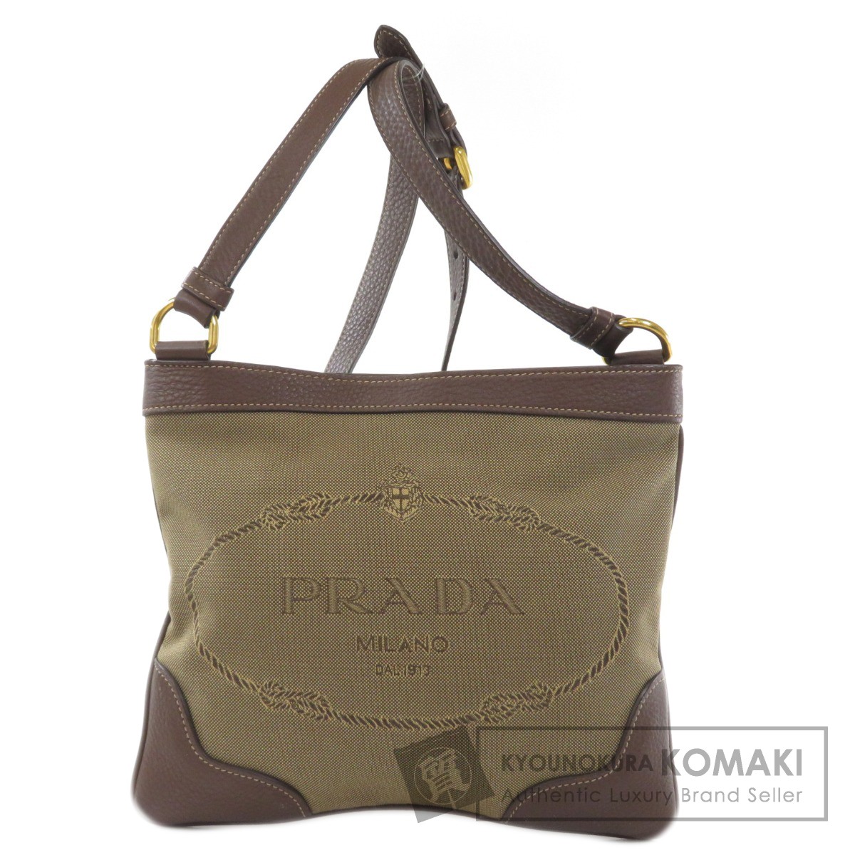 プラダ BT0537 キャンバスレザー ショルダーバッグ PRADA プラダ BT0537 ロゴモチーフ ショルダーバッグ キャンバス