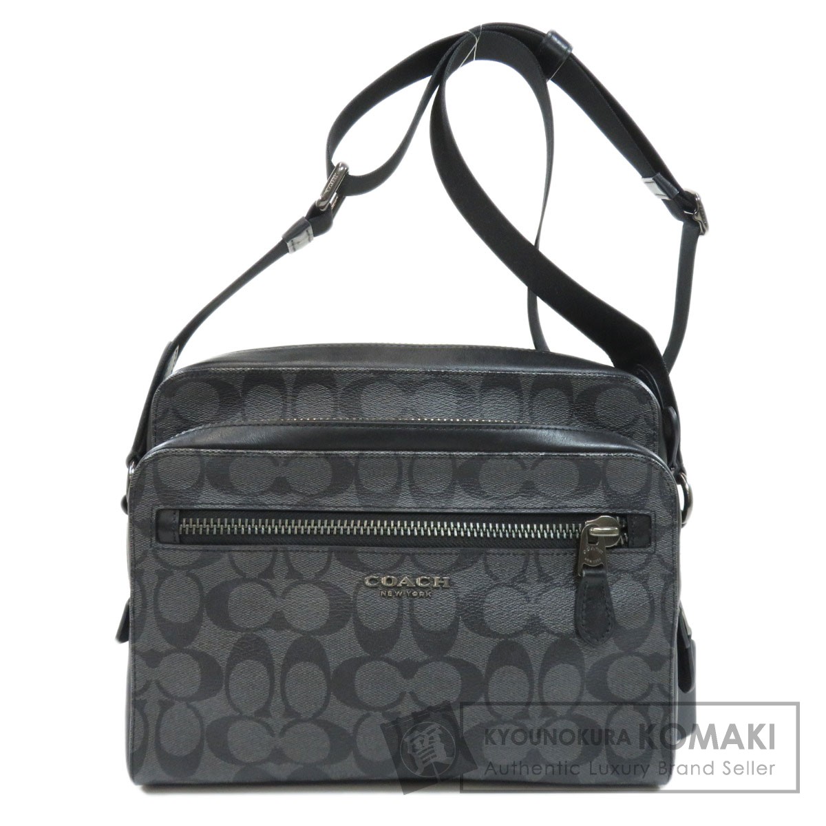 _ページ COACH コーチ 91485 シグネチャー ショルダーバッグ PVC メンズ