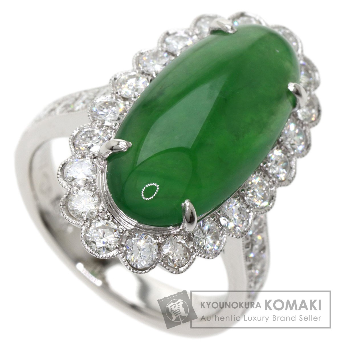 6.017ct ヒスイ 翡翠 ダイヤモンド リング・指輪 プラチナPT900
