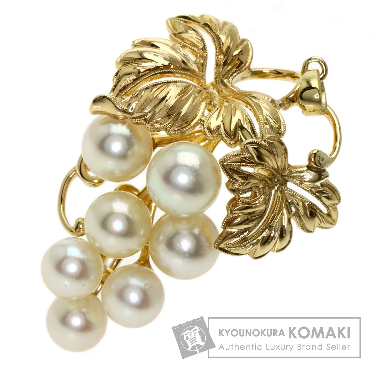MIKIMOTO ミキモト パール 真珠 葡萄モチーフ ブローチ K14