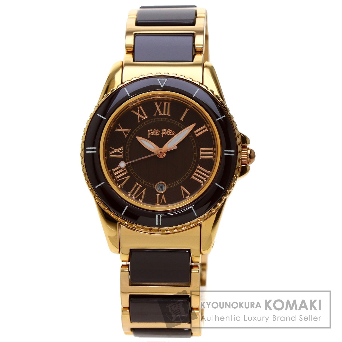 新品　フォリフォリ Folli Follie フォリフォリ WF6R069BD ラウンドフェイス 腕時計