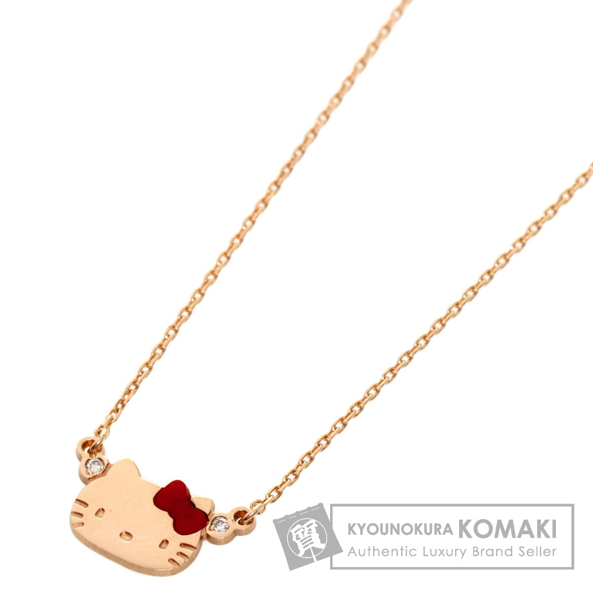 4℃ ヨンドシー ハローキティ コラボ ネックレス K10ピンク