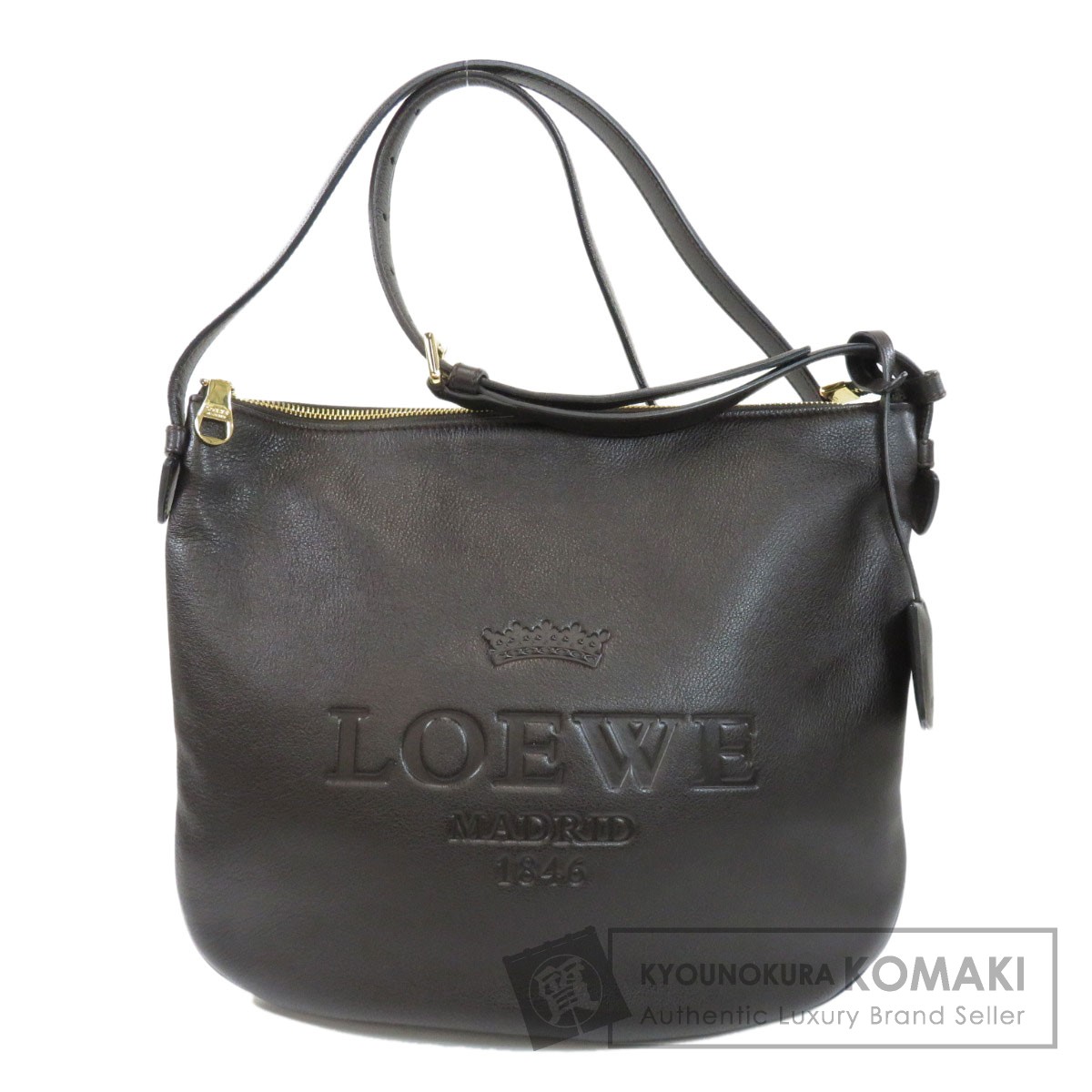 LOEWE ロゴストラップ ミディアム ぺブル メッセンジャーバッグ ペブル メッセンジャーバッグ ミディアム（サプルグレインカーフ