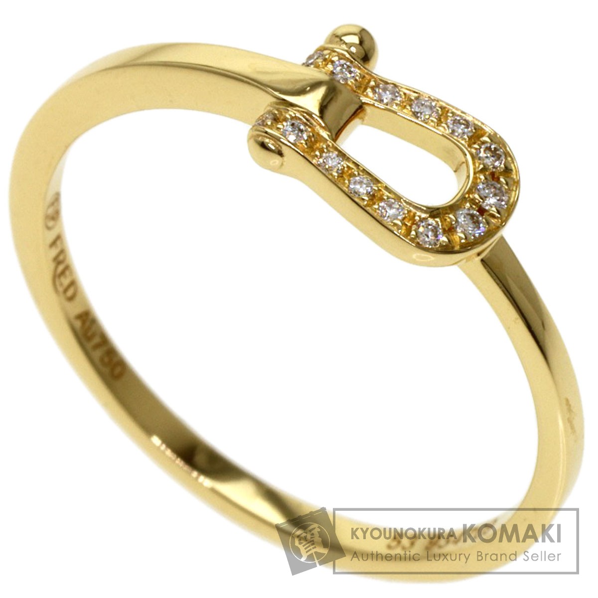 FRED ダイヤモンド装飾 ゴールドリング 57 FRED ダイヤモンド装飾