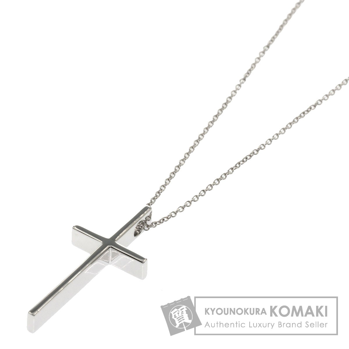 女性に人気！ TIFFANY&Co. ティファニー K18ホワイト ネックレス クロス アクセサリー